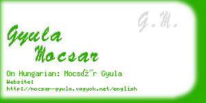 gyula mocsar business card